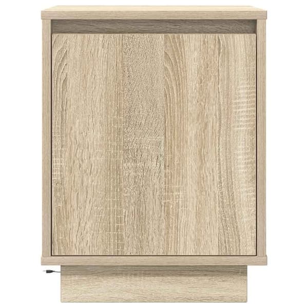 vidaXL yöpöytäkaappi LED-valoilla Sonoma tammi 38x34x50 cm