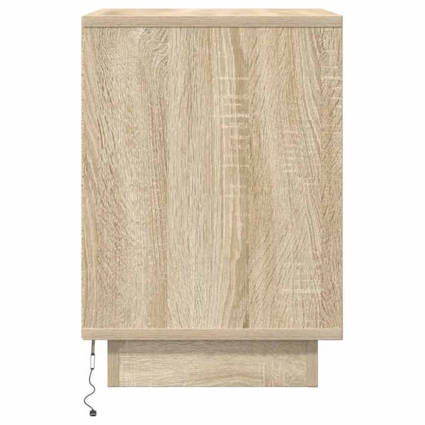 vidaXL yöpöytäkaappi LED-valoilla Sonoma tammi 38x34x50 cm
