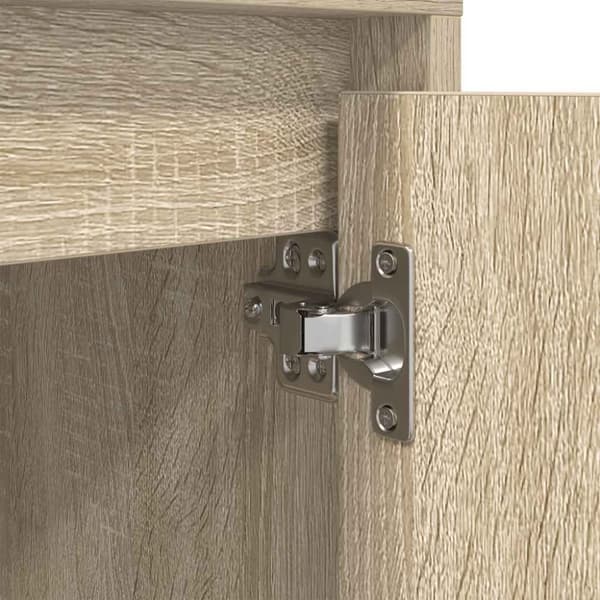 vidaXL yöpöytäkaappi LED-valoilla Sonoma tammi 38x34x50 cm