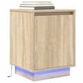 Pikkukuva 2 / 11: vidaXL yöpöytäkaappi LED-valoilla Sonoma tammi 38x34x50 cm