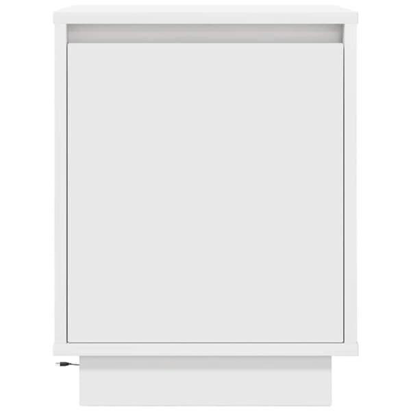 vidaXL Sengeskab med LED-lys Hvid 38x34x50 cm