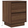 Miniatyrbillede 4 af 11: vidaXL Sengeskab med LED-lys Brun Eg 38x34x50 cm