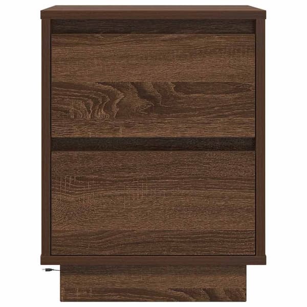 vidaXL Sengeskab med LED-lys Brun Eg 38x34x50 cm