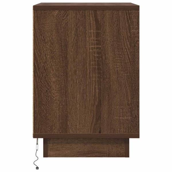 vidaXL Sengeskab med LED-lys Brun Eg 38x34x50 cm