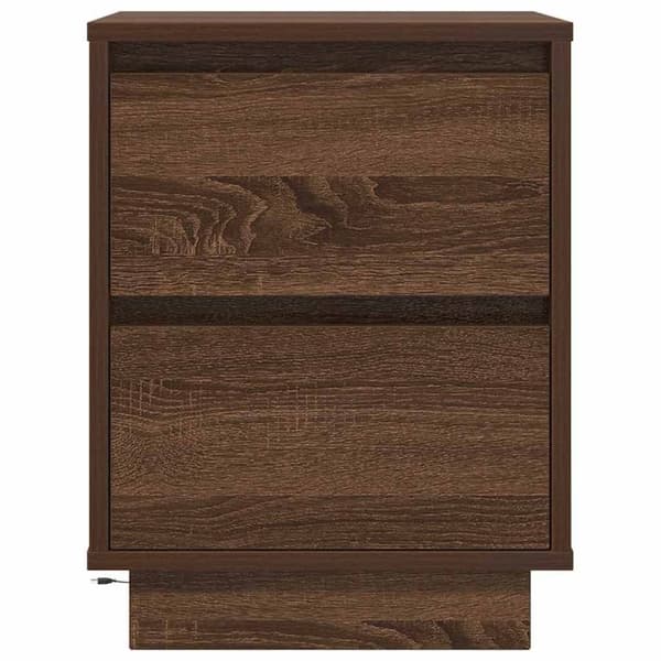 vidaXL sengeskabe 2 stk. med LED-lys 38x34x50 cm brun egetræsfarve