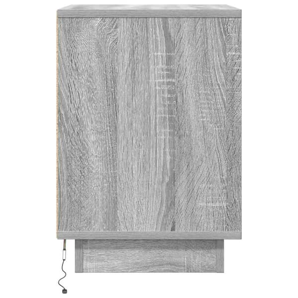 vidaXL Sengeskab med LED-lys Grå Sonoma 38x34x50 cm