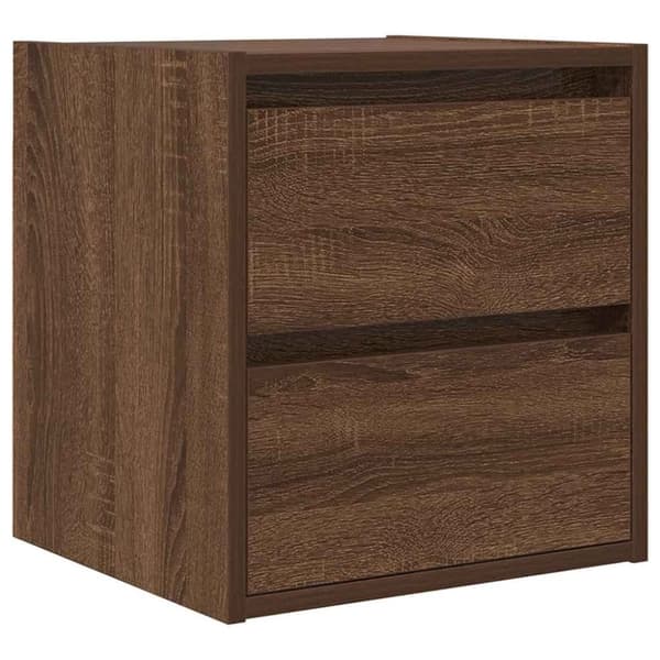 vidaXL Veggmontert nattbord brun eik 38x34x40 cm