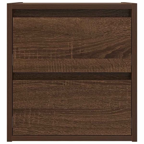 vidaXL Veggmontert nattbord brun eik 38x34x40 cm