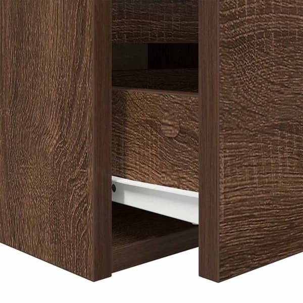 vidaXL Veggmontert nattbord brun eik 38x34x40 cm