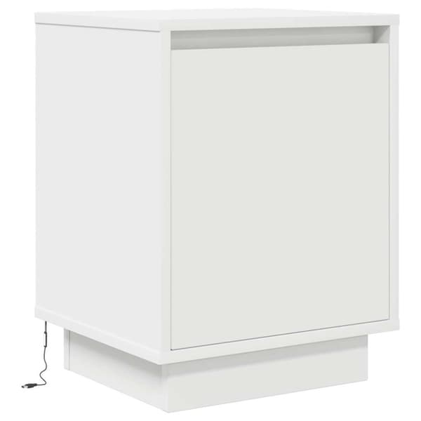 vidaXL Nattskap med LED-lys Hvit 38x34x50 cm