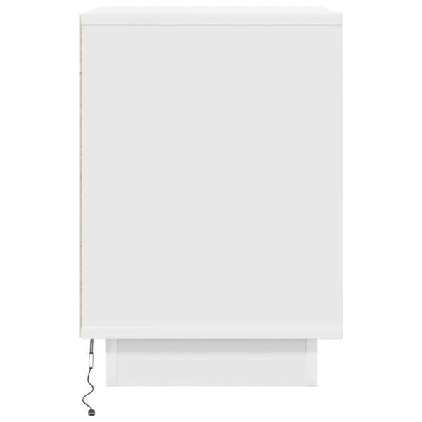 vidaXL Nattskap med LED-lys Hvit 38x34x50 cm