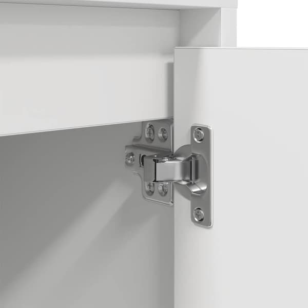 vidaXL Nattskap med LED-lys Hvit 38x34x50 cm