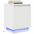 Miniatyrbilde 2 av 11: vidaXL Nattskap med LED-lys Hvit 38x34x50 cm