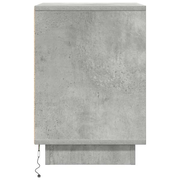 vidaXL Sengeskab med LED-lys Betongrå 38x34x50 cm