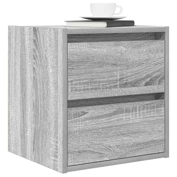 vidaXL væghængte sengeborde 2 stk. 38x34x40 cm grå sonoma-eg