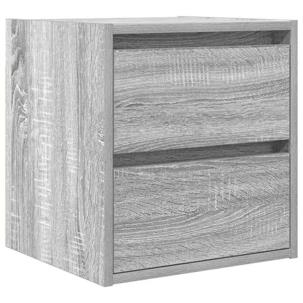 vidaXL væghængte sengeborde 2 stk. 38x34x40 cm grå sonoma-eg