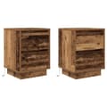 Miniatyrbilde 4 av 11: vidaXL Nattskap med LED-lys 2 stk gammelt tre 38x34x50 cm