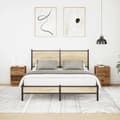 Miniatyrbilde 6 av 11: vidaXL Nattskap med LED-lys 2 stk gammelt tre 38x34x50 cm