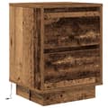Miniatyrbilde 8 av 11: vidaXL Nattskap med LED-lys 2 stk gammelt tre 38x34x50 cm