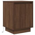Miniatyrbilde 4 av 11: vidaXL Nattbord med LED brun eik 38x34x50 cm