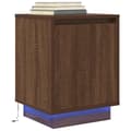 Miniatyrbilde 2 av 11: vidaXL Nattbord med LED brun eik 38x34x50 cm