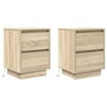 Miniatyrbilde 4 av 11: vidaXL Nattskap med LED-lys 2 stk sonoma eik 38x34x50 cm
