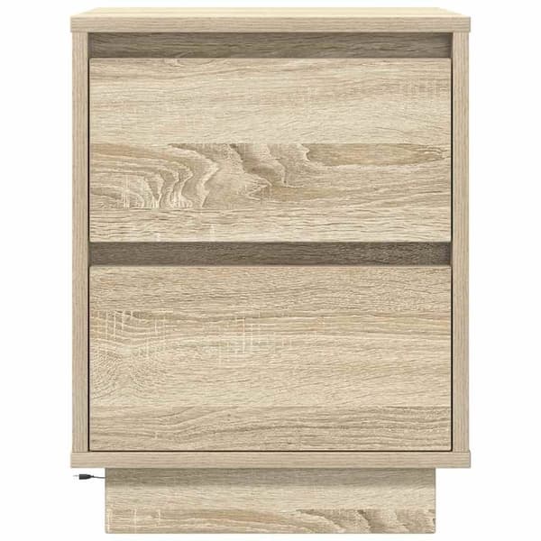 vidaXL Nattskap med LED-lys 2 stk sonoma eik 38x34x50 cm