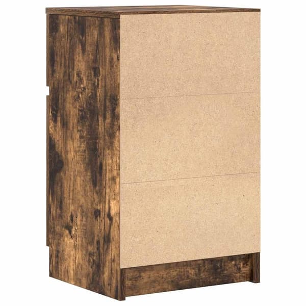 vidaXL sengeborde 2 stk. 39x35x65 cm konstrueret træ røget egetræ