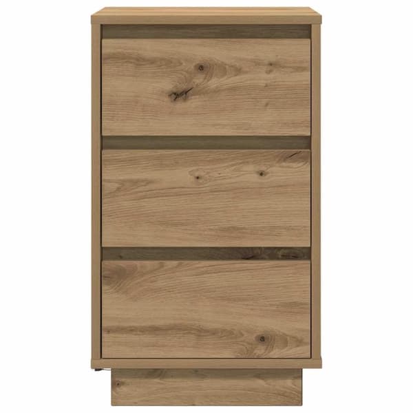 vidaXL sengebord med LED-lys 38x34x65 cm kunsteg