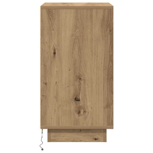 vidaXL sengebord med LED-lys 38x34x65 cm kunsteg