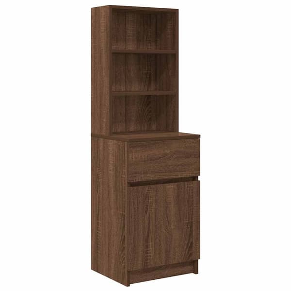 vidaXL sengebord 39x35x125 cm konstrueret træ brunt egetræ