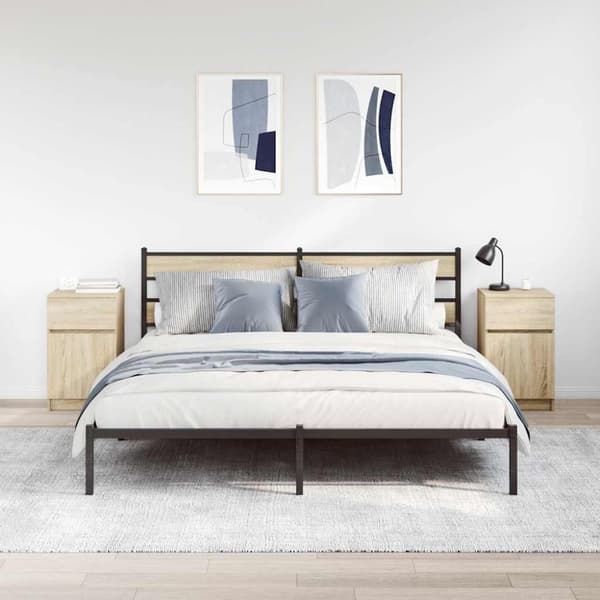 vidaXL Yöpöydät 2 kpl Sonoma-tammi 39x35x65 cm tekninen puu