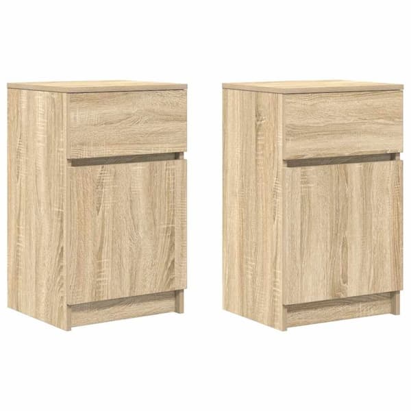 vidaXL Yöpöydät 2 kpl Sonoma-tammi 39x35x65 cm tekninen puu