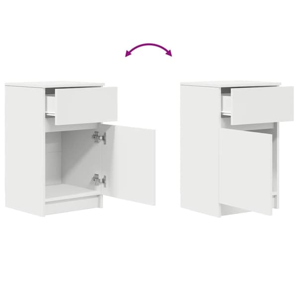 vidaXL sengebord 39x35x65 cm konstrueret træ hvid