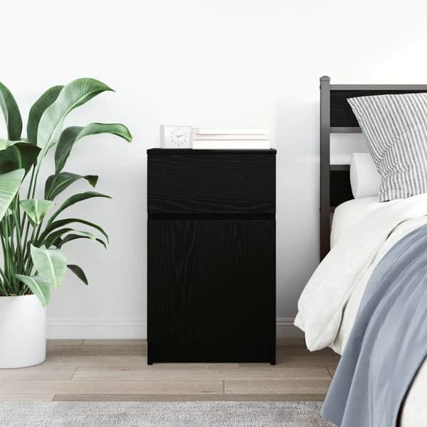 vidaXL Nattbord svart 39x35x65 cm konstruert tre