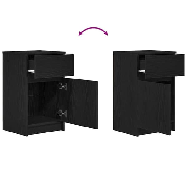 vidaXL Nattbord svart 39x35x65 cm konstruert tre