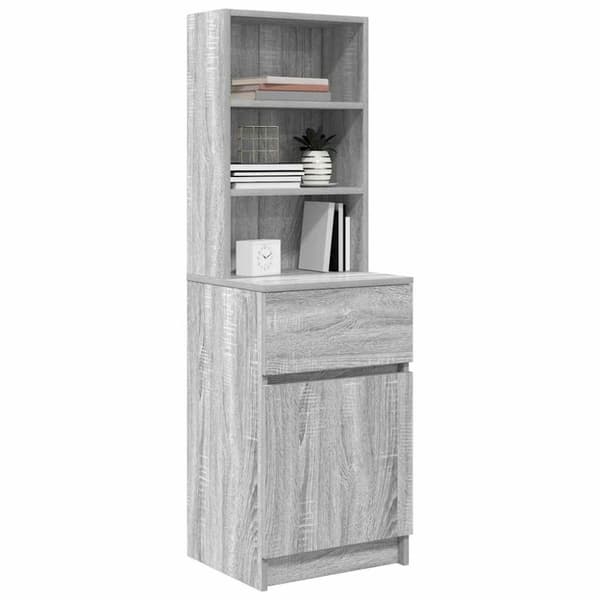 vidaXL sengebord 39x35x125 cm konstrueret træ grå sonoma-eg