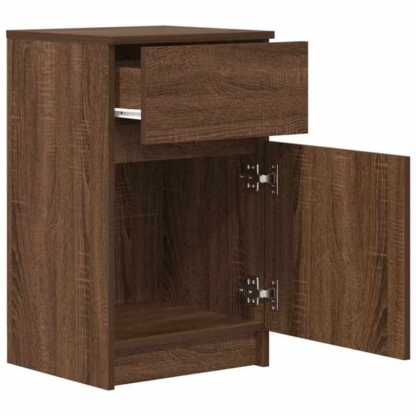 vidaXL Nattbord 2 stk brun eik 39x35x65 cm konstruert tre