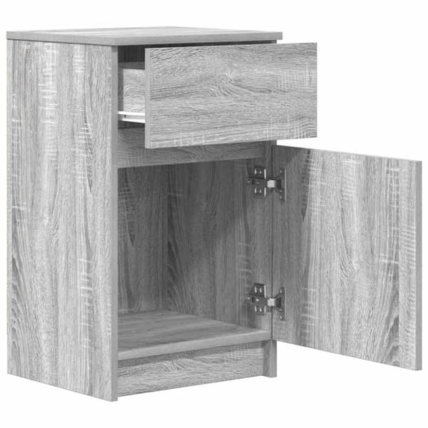 vidaXL Yöpöydät 2 kpl harmaa Sonoma 39x35x65 cm tekninen puu