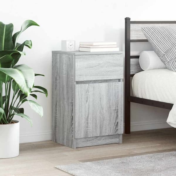 vidaXL Yöpöydät 2 kpl harmaa Sonoma 39x35x65 cm tekninen puu