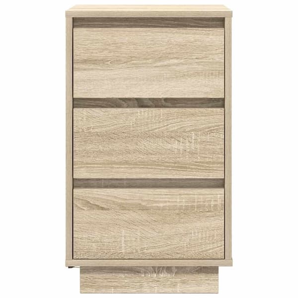 vidaXL sengeborde med LED-lys 38x34x65 cm sonoma-eg