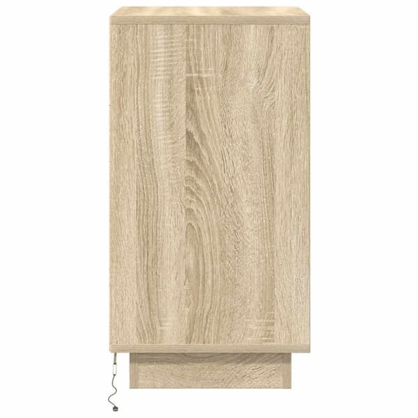 vidaXL sengeborde med LED-lys 38x34x65 cm sonoma-eg