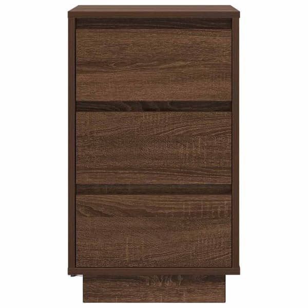 vidaXL Yöpöytä LED-valoilla Ruskea Tammi 38x34x65 cm