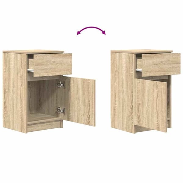 vidaXL Nattbord sonoma eik 39x35x65 cm konstruert tre