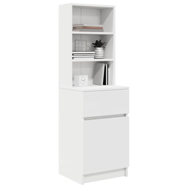 vidaXL Sängbord vitt 39x35x125 cm konstruerat trä