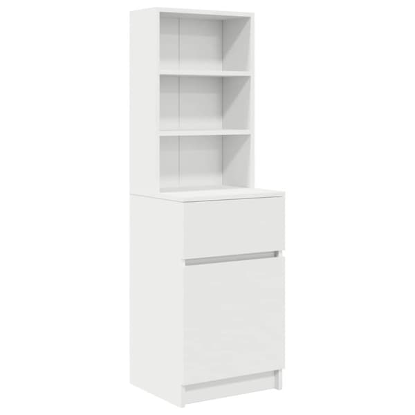 vidaXL Sängbord vitt 39x35x125 cm konstruerat trä