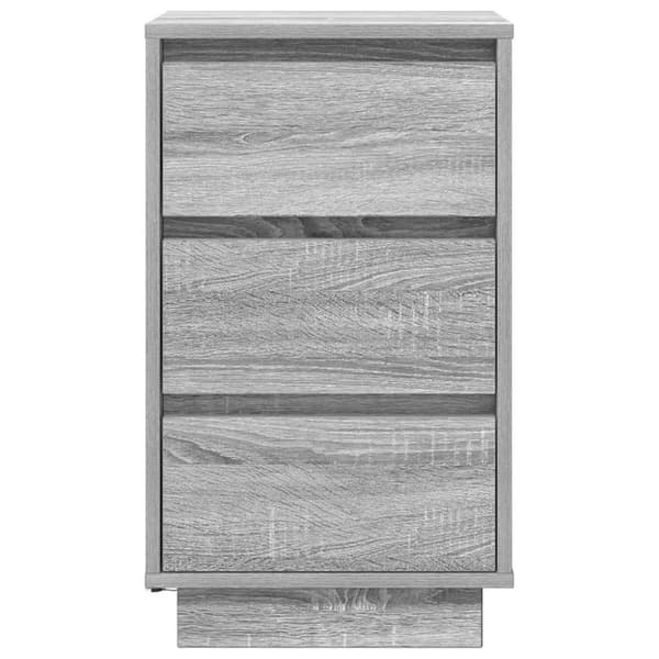 vidaXL Nattbord med LED-lys grå sonoma 38x34x65 cm
