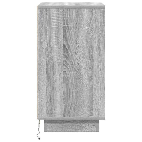 vidaXL Nattbord med LED-lys grå sonoma 38x34x65 cm
