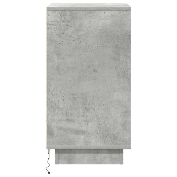 vidaXL Nattbord med LED-lys betonggrå 38x34x65 cm