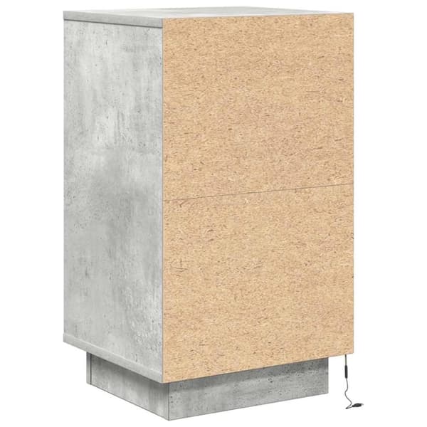 vidaXL Nattbord med LED-lys betonggrå 38x34x65 cm